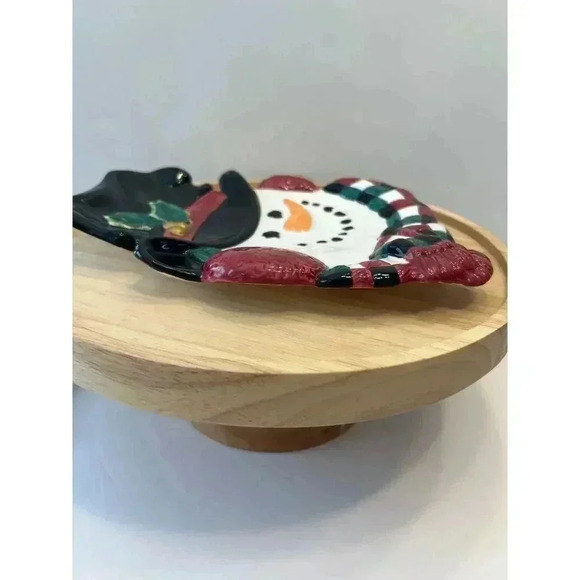 Fitz and Floyd Essentials Christmas Snowman Cookie Candy Serving Dish 10" x 8" - Picture 4 of 4